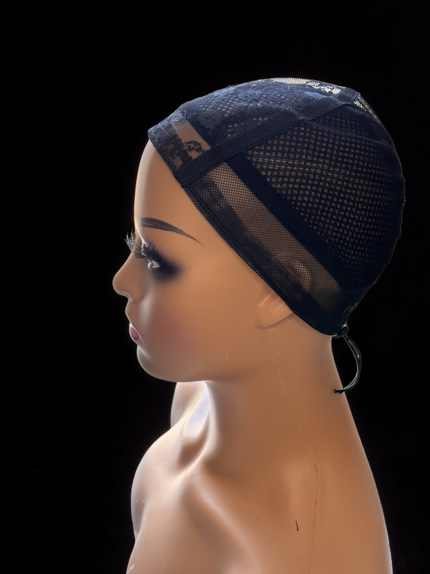 KD BEAUTY Ayarlanabilir Siyah Full Cap Peruk Bonesi – Büzgü İpli Nefes Alabilir Naylon Wig Cap – Yapıştırıcısız Peruk Yapım Bonesi