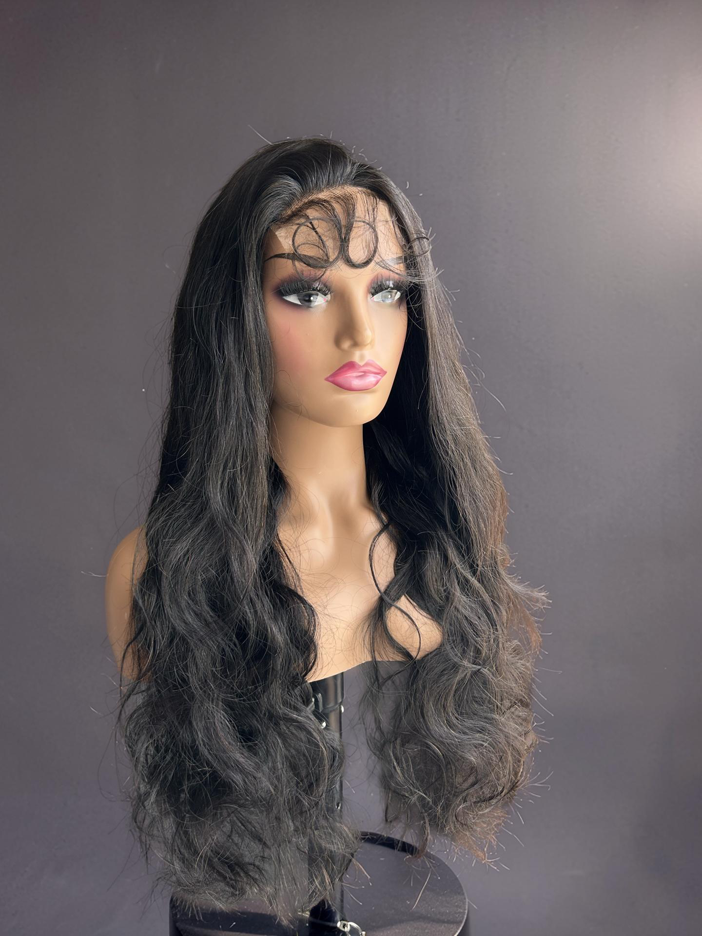 5x5 hd wig body wave - HD Dalgalı Gerçek İnsan Saçı Peruk – Doğal Siyah